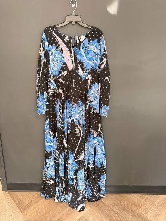 Free People Dresses & Skirts - Free People Black Maxi Dress with Blue & Pink Floral Print